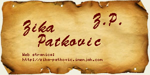 Žika Patković vizit kartica